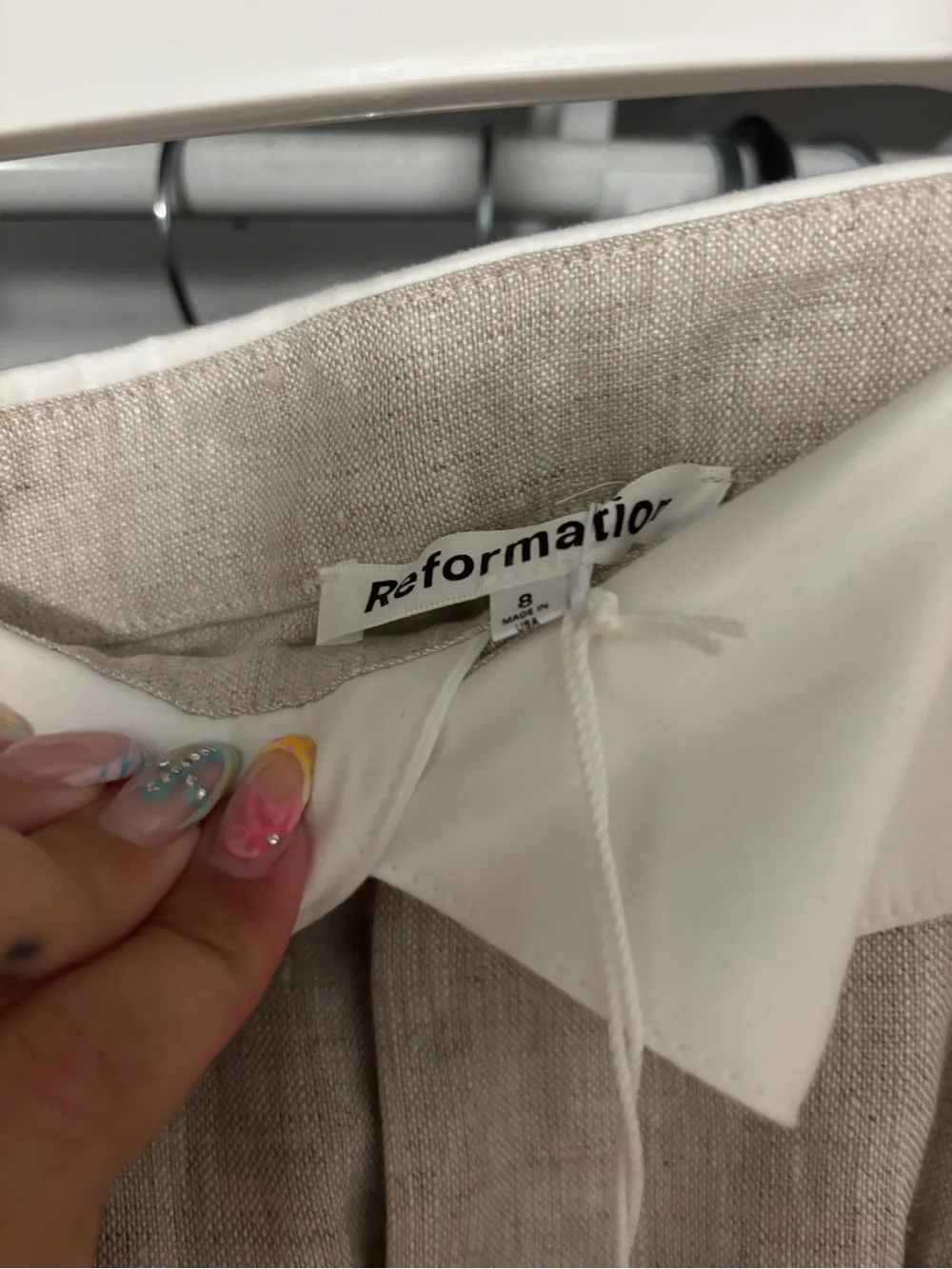 Reformation Stevie Linen Pants in Oat NWT